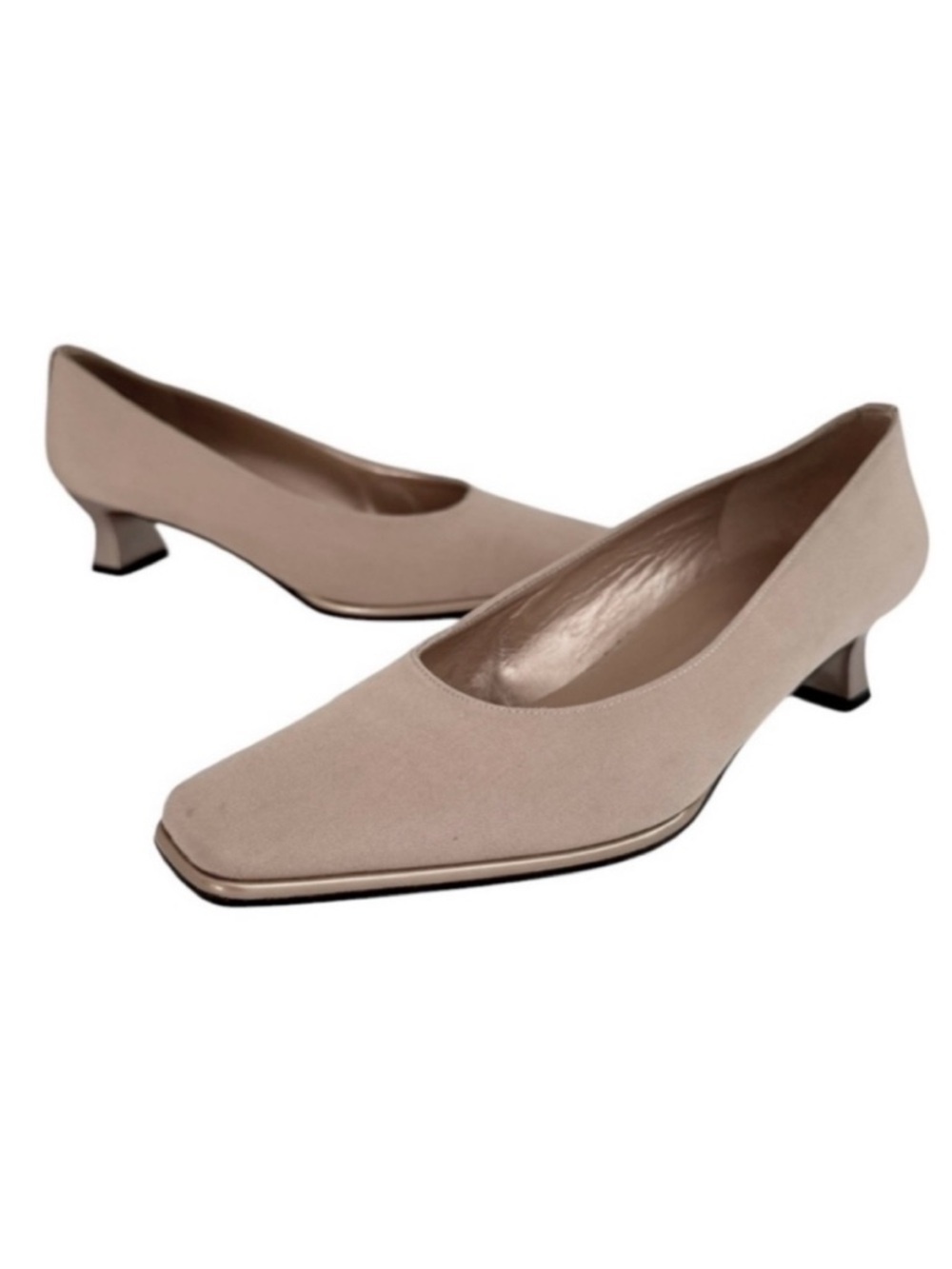 Vintage 90s Stuart Weitzman Matte Satin Kitten Heels